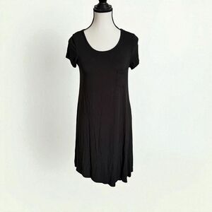 Mossimo Supply Co. Black Short Sleeve Tee Shirt Dress Size XS